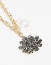 Collares Largos Color Collar Largo Metal Flores - Dorado