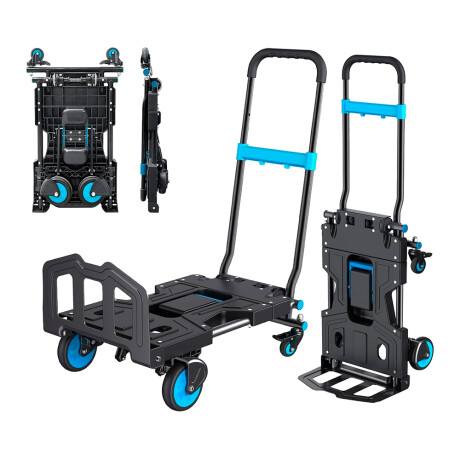 Carro de Carga 2 en 1 Plegable Hasta 150Kg 4 Ruedas 829-1 001