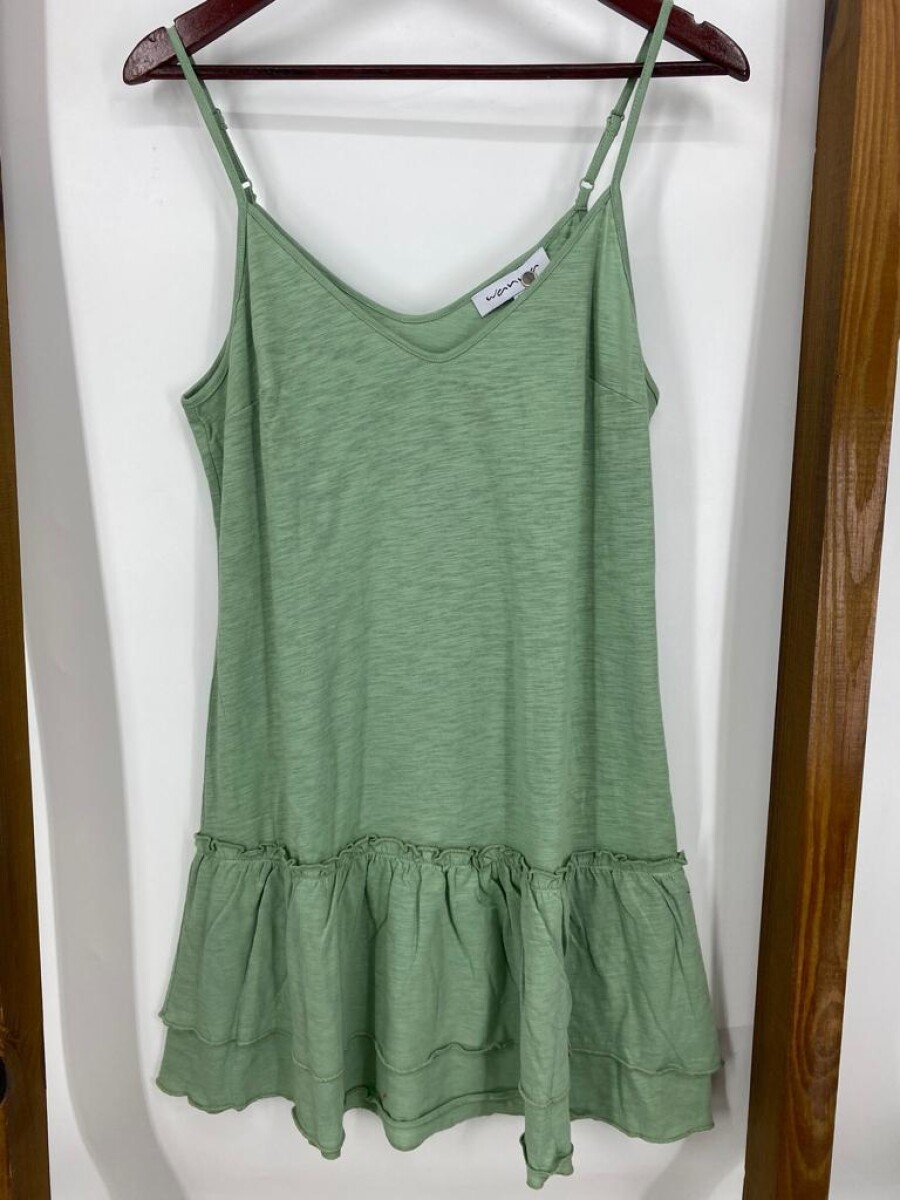 VESTIDO WANNA DEL CABO VOLADO ABAJO - VERDE 