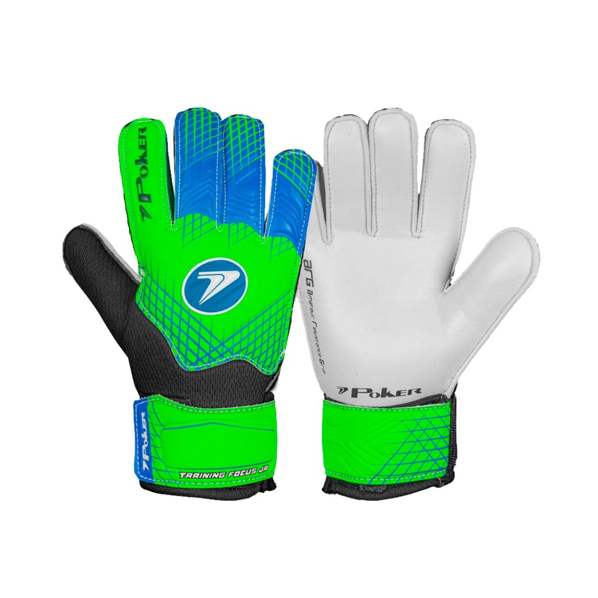 Guantes Golero Training Niños Poker Focus - Verde-Azul 