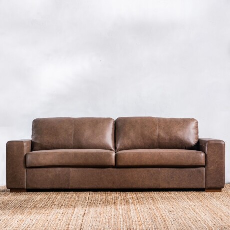 Sillón Cuero Deeni 3 Cuerpos Chocolate U