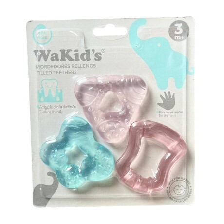 Set X3 Mordillos Mordedores Refrigerantes Para Dientes ROSA-CELESTE