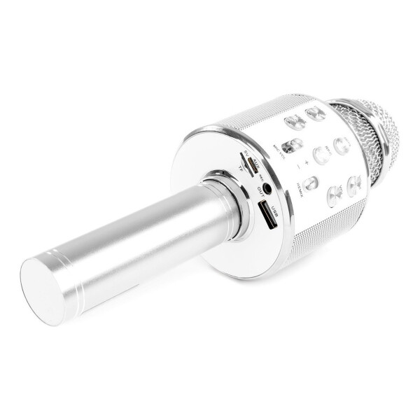 Micrófono Karaoke + Parlante Bluetooth Usb Rosado Niños Variante Color Gris