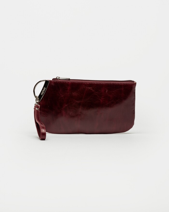 Porta Cosméticos Katy En Cuero Liso Bordeaux