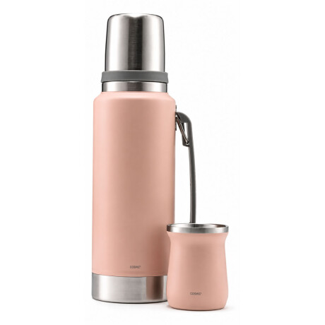 Set Matero Termo 1L Ac. Inox + Mate 160ml Térmico Completo Rosa