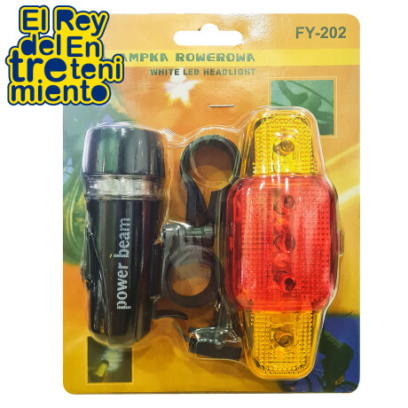 Luz Linterna Delantera + Luz Trasera Para Bicicleta Negro