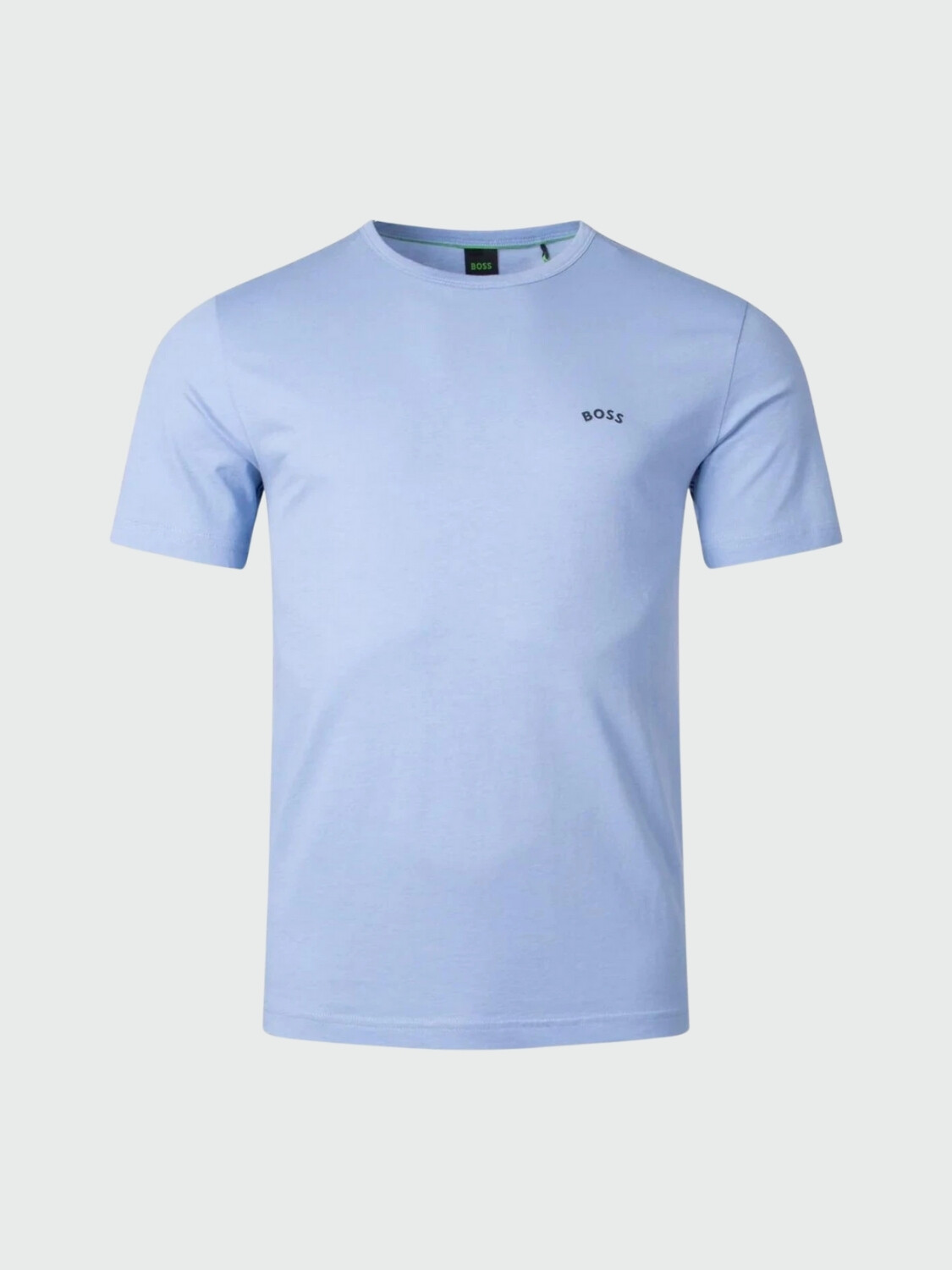 Hugo Boss -Remera básica de algodón, regular fit, TEE CURVED Celeste