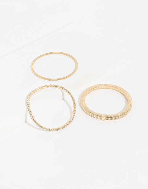 Pulseras Elásticas Sets Special Price Set De Pulseras Con Strass - Dorado