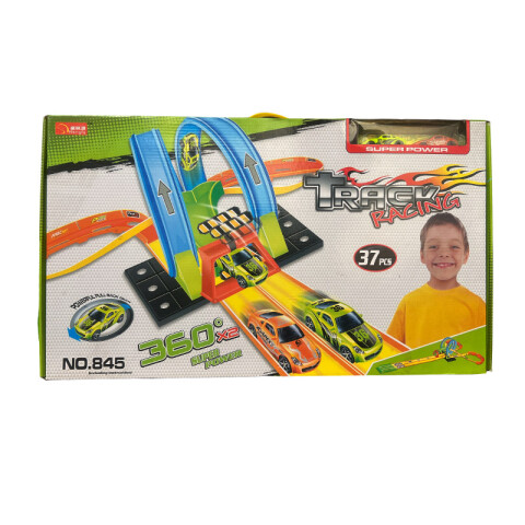 Pista de auto c/lanzador x2 c/2 vueltas c/ 2 Autos en Ca Pista De Auto C/lanzador X2 C/2 Vueltas C/ 2 Autos En Ca
