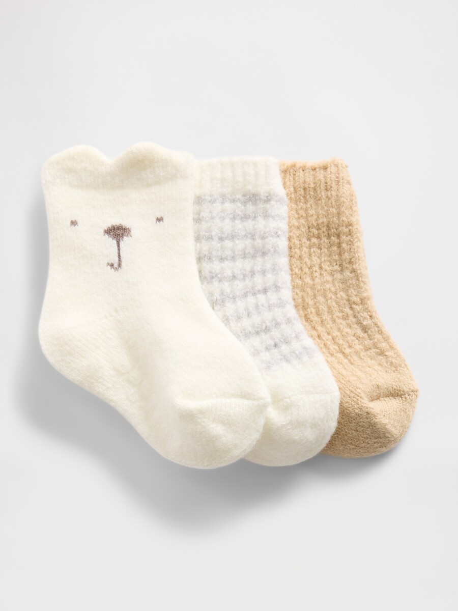 3PK SWEATER SOCKS - WICKER 