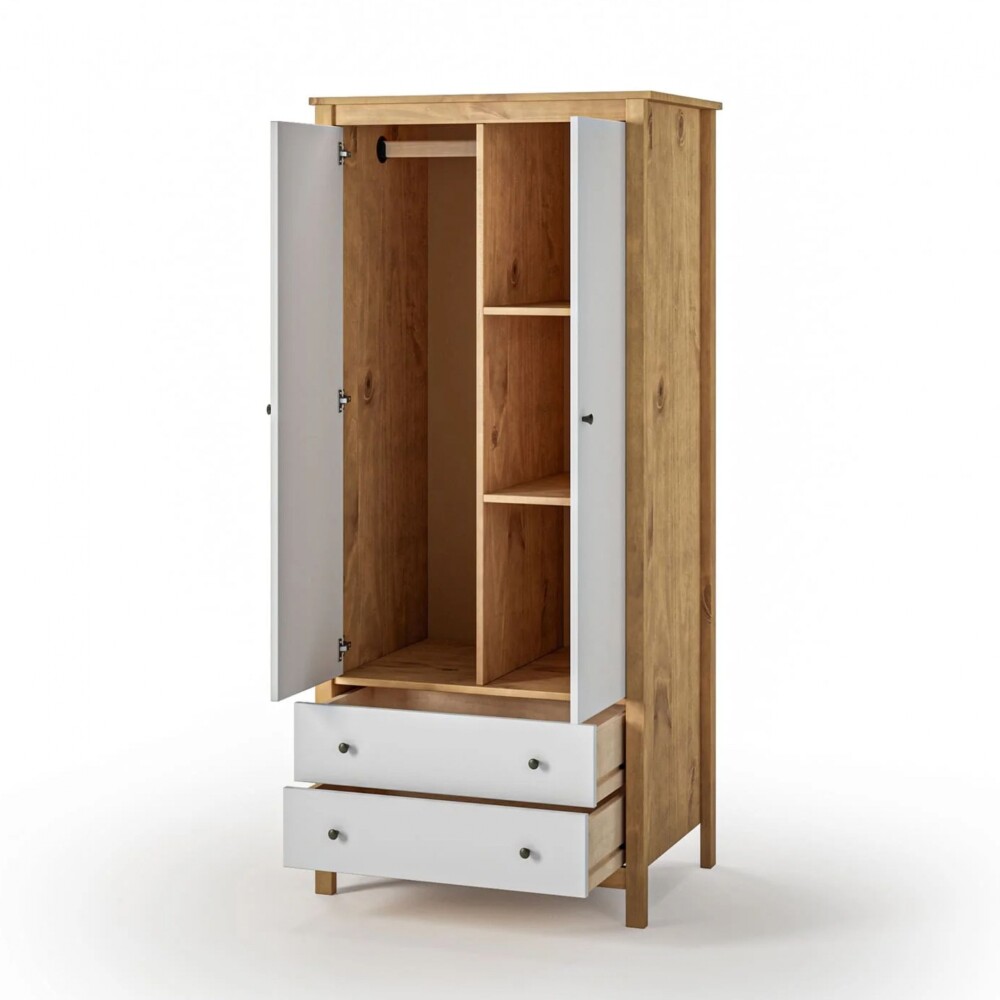 Ropero 2 Puertas 2 Cajones - Mari Blanco