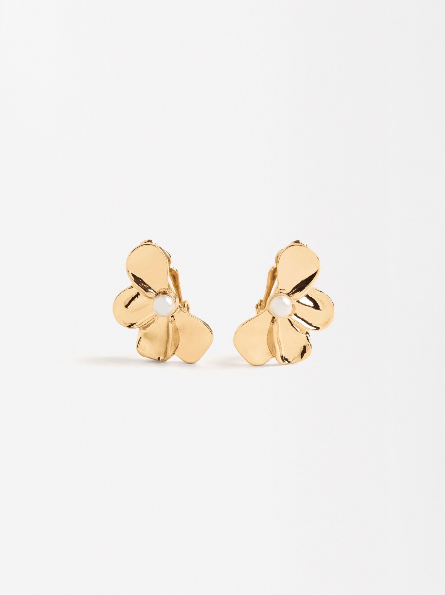 Pendientes Media Flor - dorado 