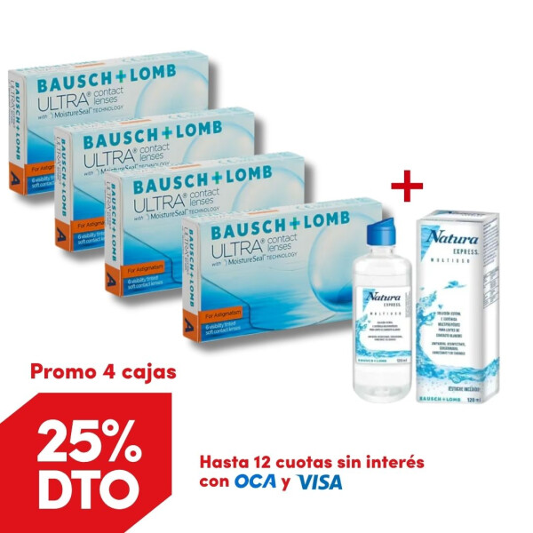 Ultra Tórico x6 - Promo 4 Cajas + Renú Natura Ultra Tórico X6 - Promo 4 Cajas + Renú Natura