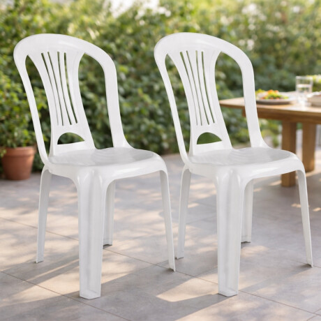 Set x2 Sillas Bistró sin apoya brazos BLANCO