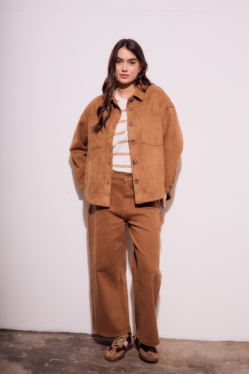 Sobrecamisa Gamuza Cuero Vegano Whisky