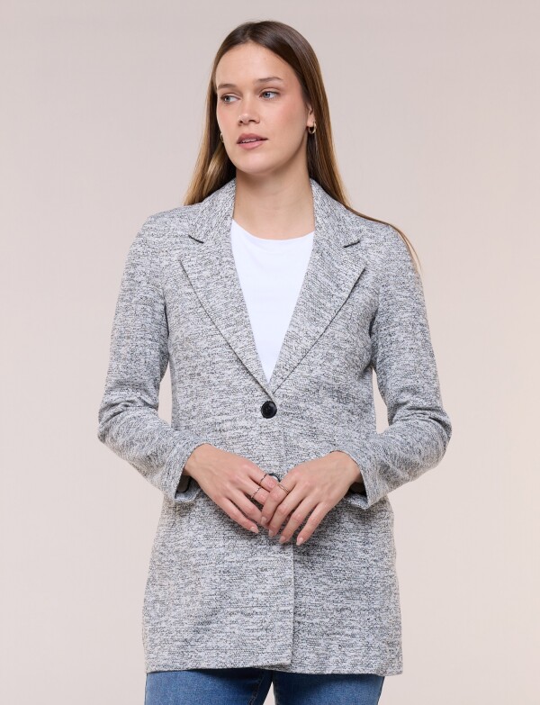 Blazer Printed Con Doble Botonadura Vertical NEGRO/GRIS