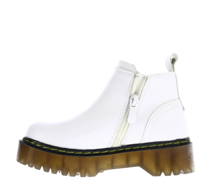 Bota JARTY con hebilla de corazón y cierre lateral White Pu