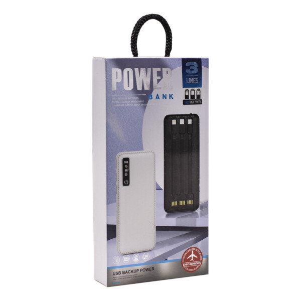 Cargador Powerbank 13000mah Micro Usb Lightning Tipo C Variante Color Negro