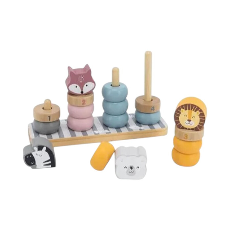 Juego Encastre Bloques Apilables en Madera Polar B Juego Encastre Bloques Apilables en Madera Polar B