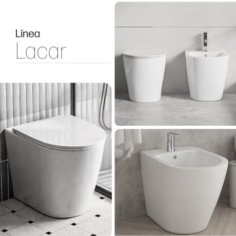 INODORO CORTO CON TAPA JUEGOS DE LOZA LACAR BLANCO BIDET BLANCO