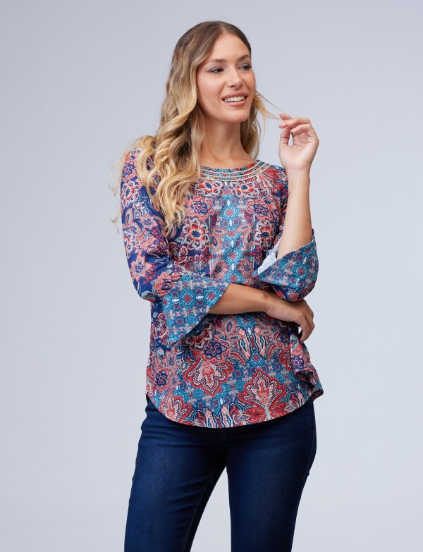 Blusa Print MULTI/AZUL