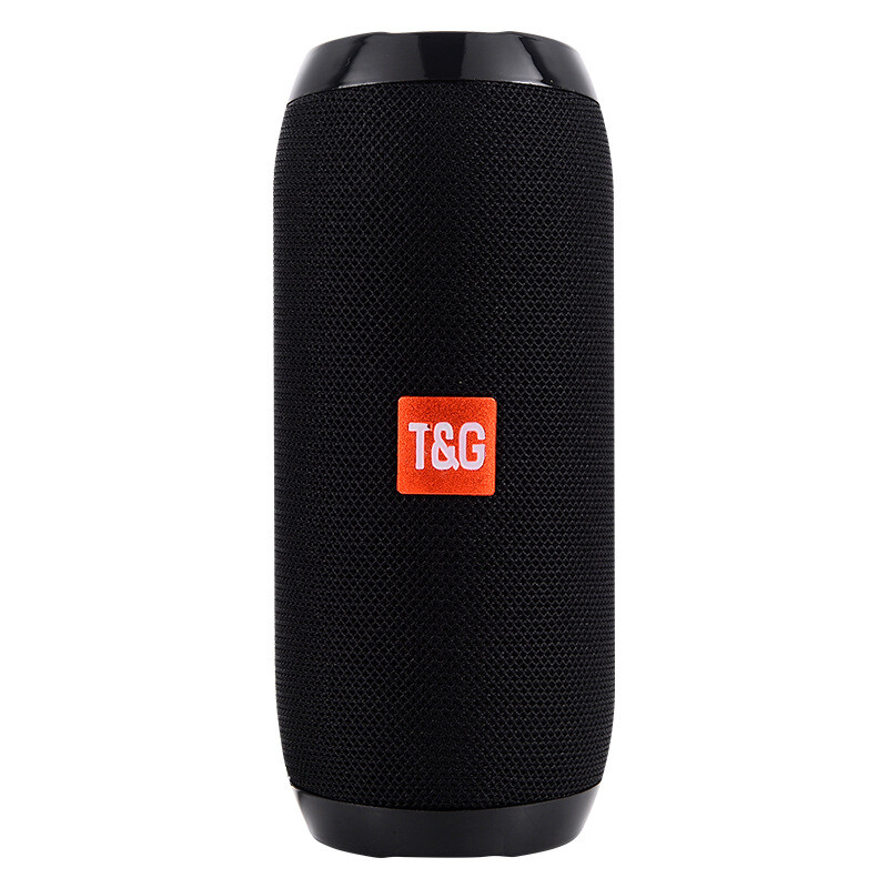 Parlante portátil bluetooth TG117 clindro vertical negro Parlante portátil bluetooth TG117 clindro vertical negro