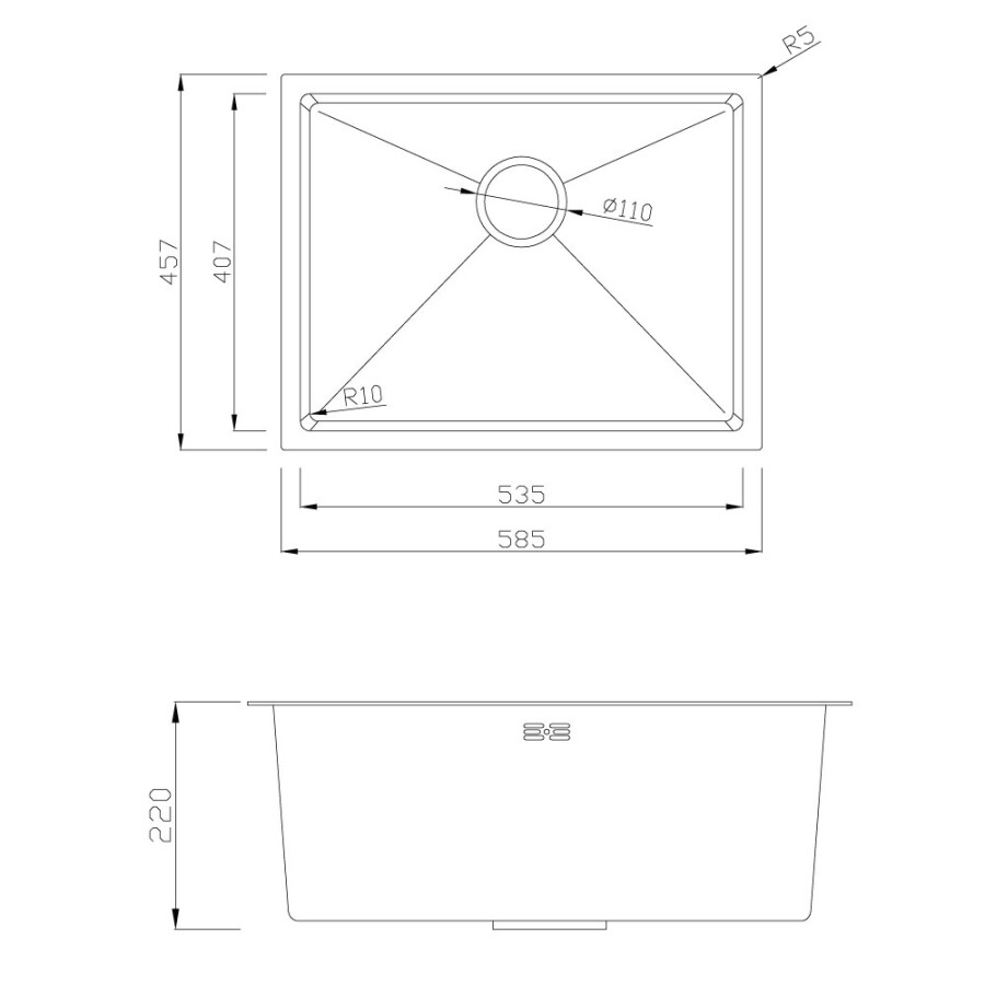 Pileta Simple 58.4 x 45.7 Pileta Simple 58.4 x 45.7