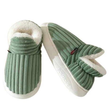 Pantufla de Felpa Super Abrigadas Antideslizante Unisex Verde