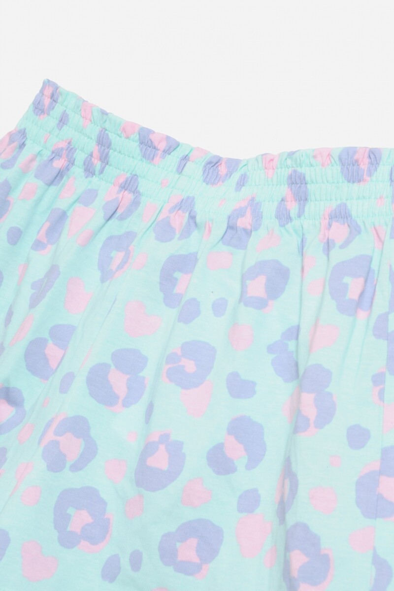 Short animal print VERDE AGUA