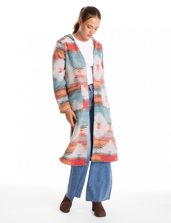 Cardigan Con Capucha MULTI/PETROLEO