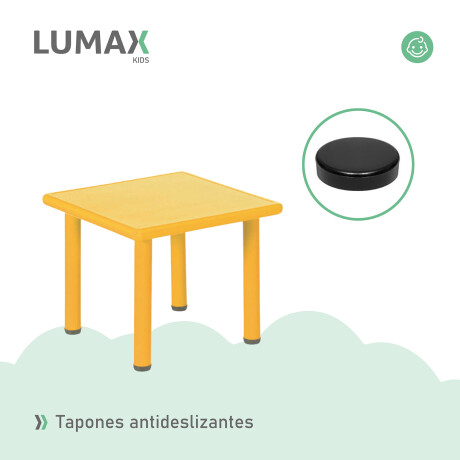 Mesa Cuadrada de Plástico y Metal para Niños 60x60cm Dorado