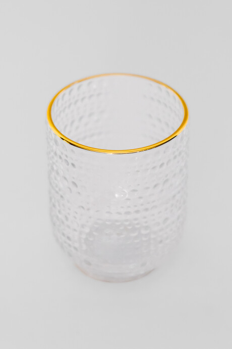 Vaso Bajo Dots Borde Dorado Estampado 4