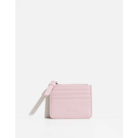 Tarjetero Con Cierre Rosa Claro