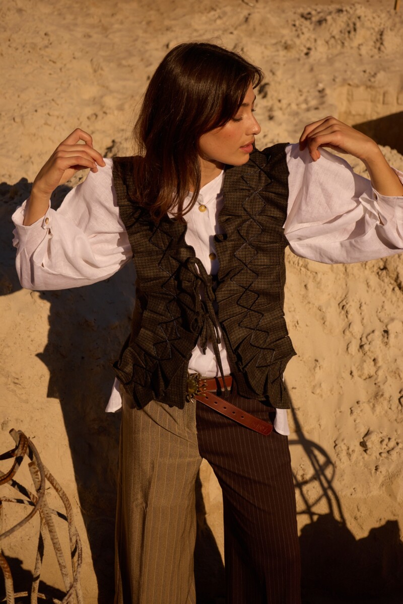 Dancing Queen Vest Tweed Verde / Negro