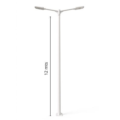 Columna 12mt con dos Brazos Blanca Columna 12mt Con Dos Brazos Blanca