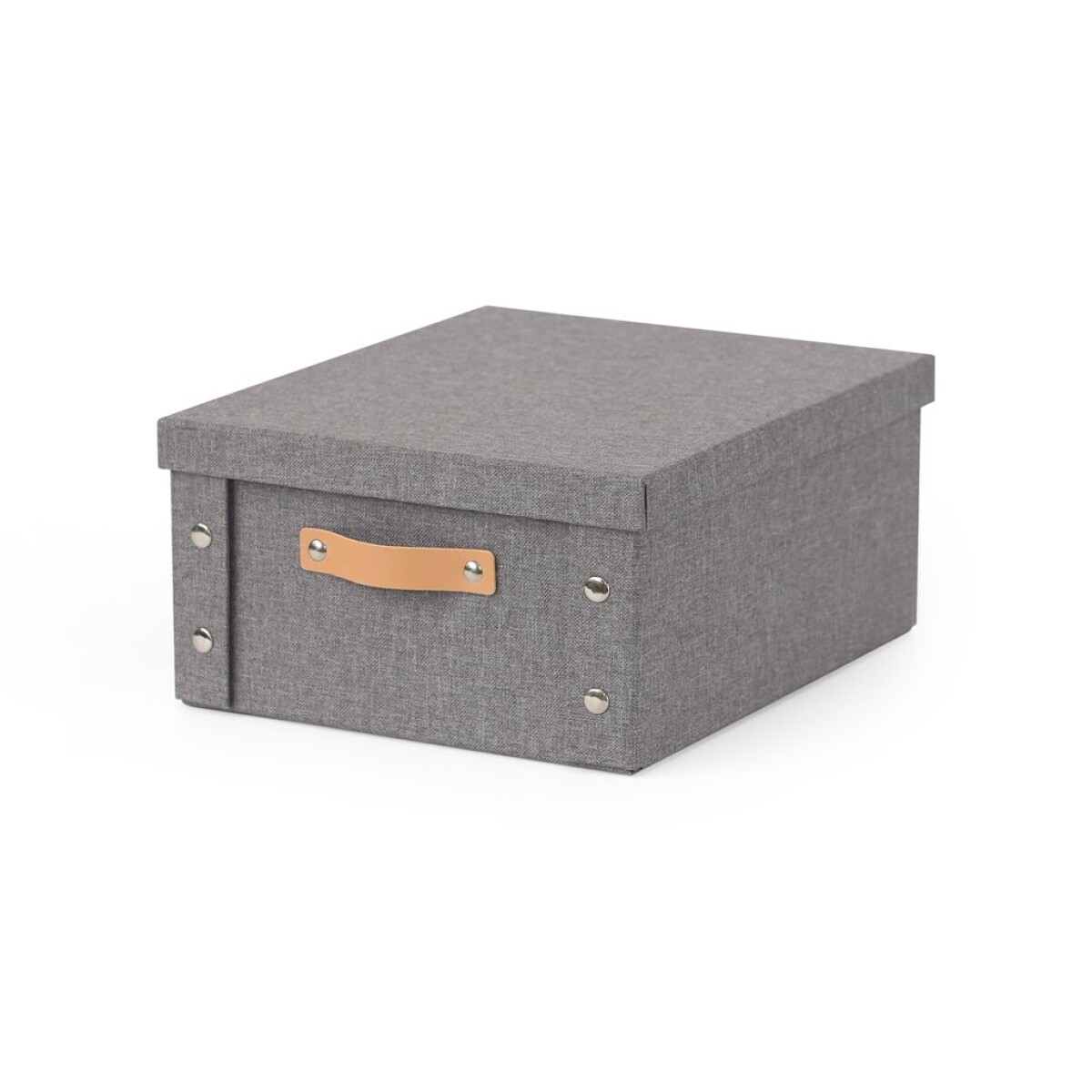 CAJA ORGANIZADOR C/ASA 26.5X31.5X14.5CM EXT TELA GRIS 