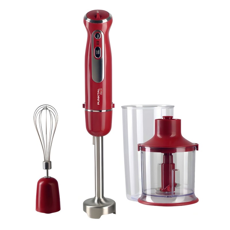 Mixer Punktal PK-596 MA con Batidor Vaso Picadora 600w Rojo Mixer Punktal Pk-596 Ma Con Batidor Vaso Picadora 600w Rojo
