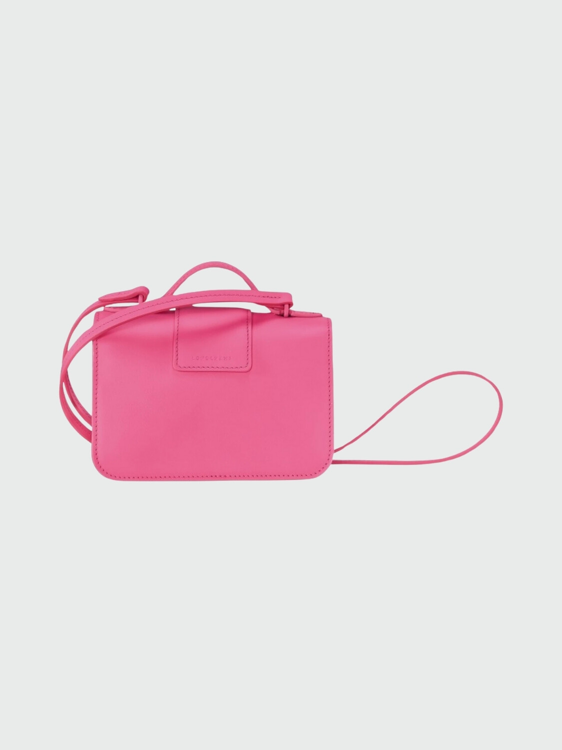 Longchamp -Cartera pequeña de cuero, Box-trot Fucsia