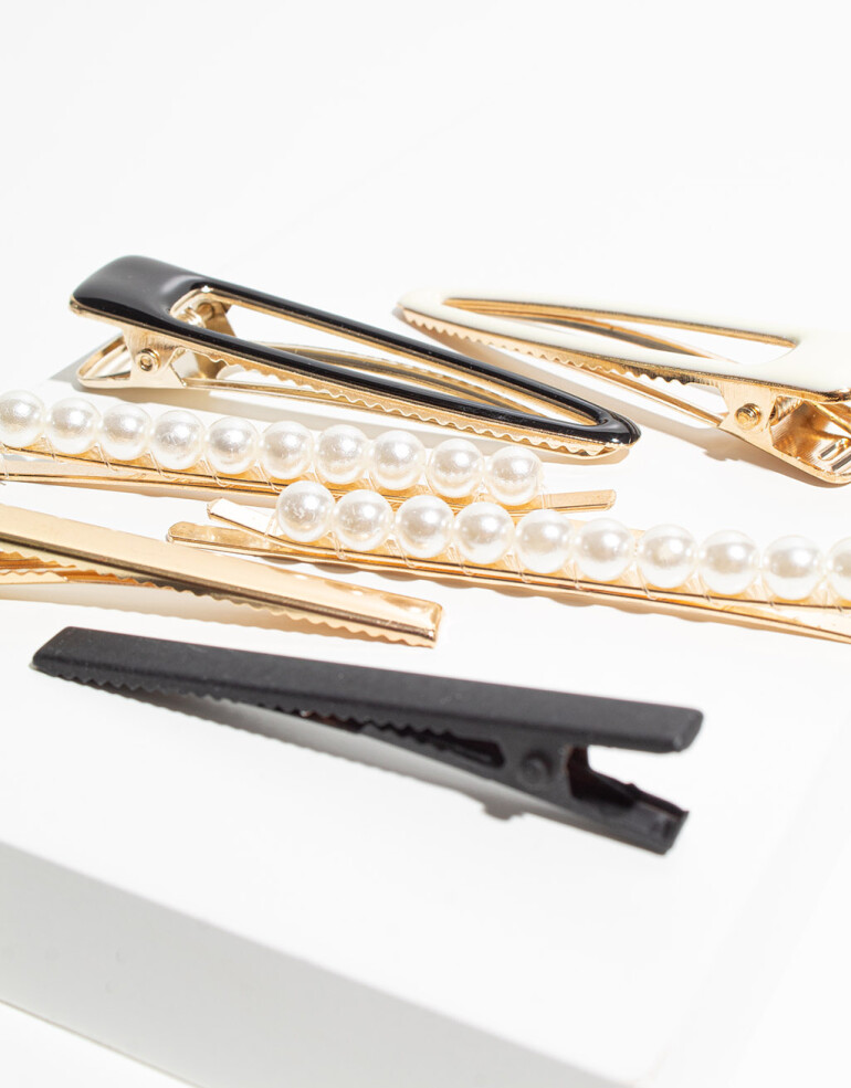 Horquillas con Accesorios Metal Set De Hebillas - Combinacion Tricolor