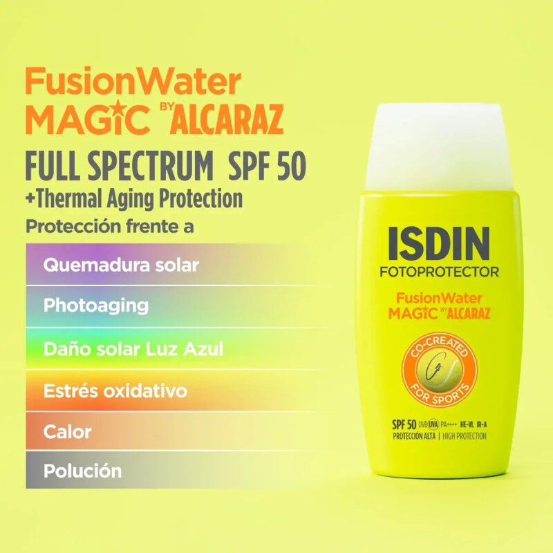 Protector Solar Isdin Fusion Water Magic Alcaraz Spf 50 Protector Solar Isdin Fusion Water Magic Alcaraz Spf 50