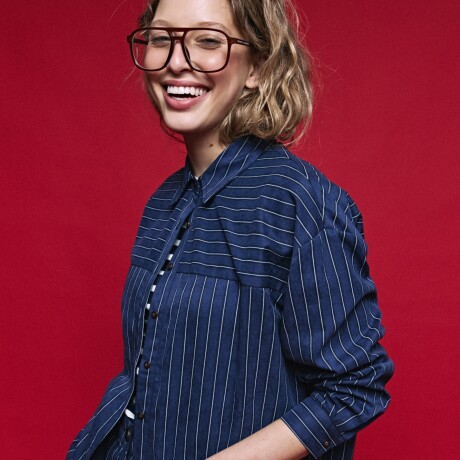 CAMISA LINAR Azul