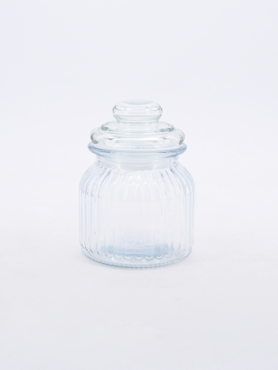 FRASCO DE VIDRIO CON TAPA - TRANSPARENTE 