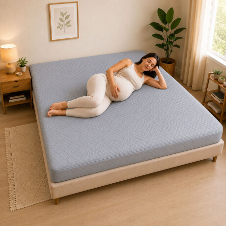 Protector Cubre Colchón Pillow Impermeable 200x200cm Gris