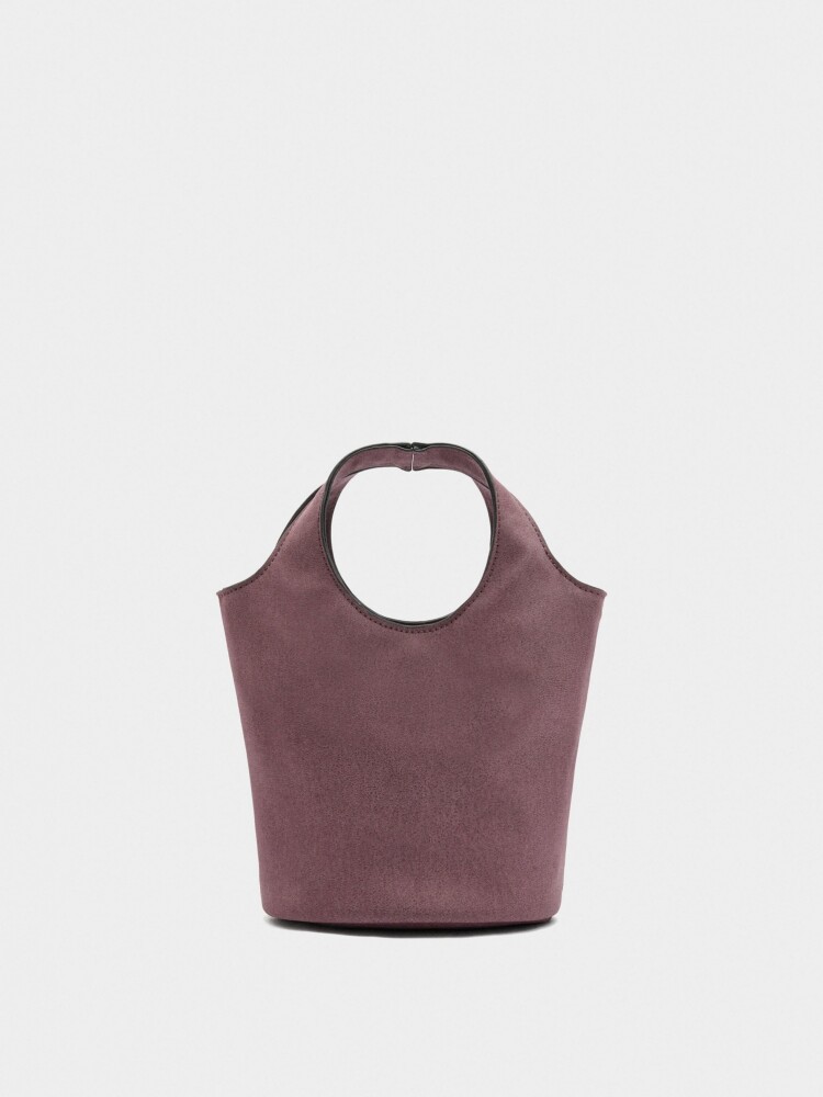 Bolso Bombonera Efecto Piel burdeos