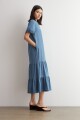 Vestido de jean bordado jean medio