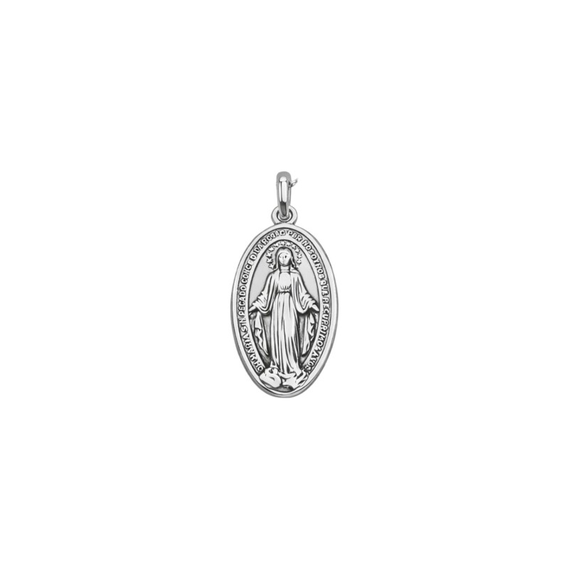 Dije virgen milagrosa- Plata 925 quemada- sin piedra- CP4832 conpiedra