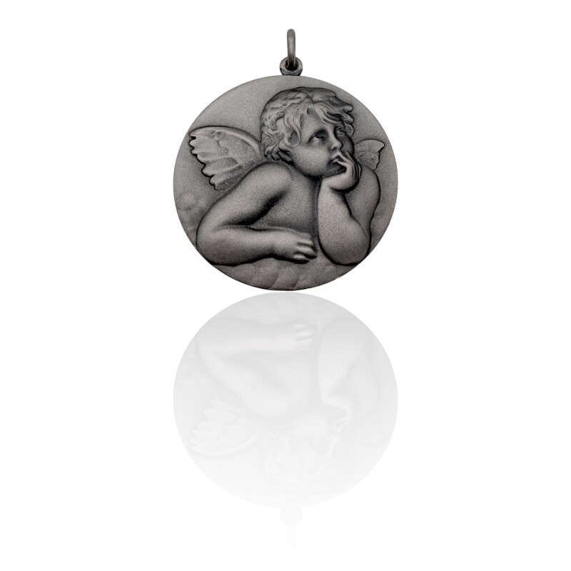 Dije Ángel de la guarda-Plata 925 quemada-Sin Piedra-CP3122 sinpiedra