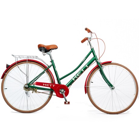 Bicicleta De Paseo Rod 26 Urbana C/ Parrilla Dama Verde