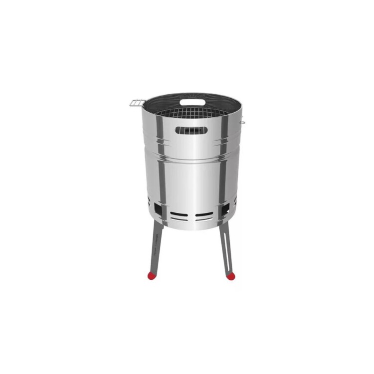 PARRILLERO A CARBON GRILL TUBULAR TRAMONTINA TCP-400 PLATEADO