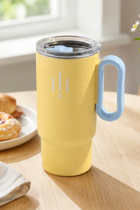 Vaso Térmico de Acero Amarillo